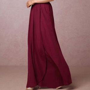 Hitherto Wedding Gown Skirt Maxi Dark Maroon